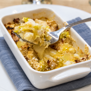 Tian de Morue aux poireaux et safran - Notes de Cuisine - Cours de Cuisine